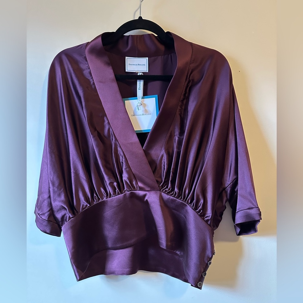 Danielle Rollins Silk Blouse Merlot